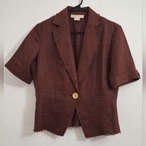 MICHAEL Michael Kors Brown Short Sleeve Blazer